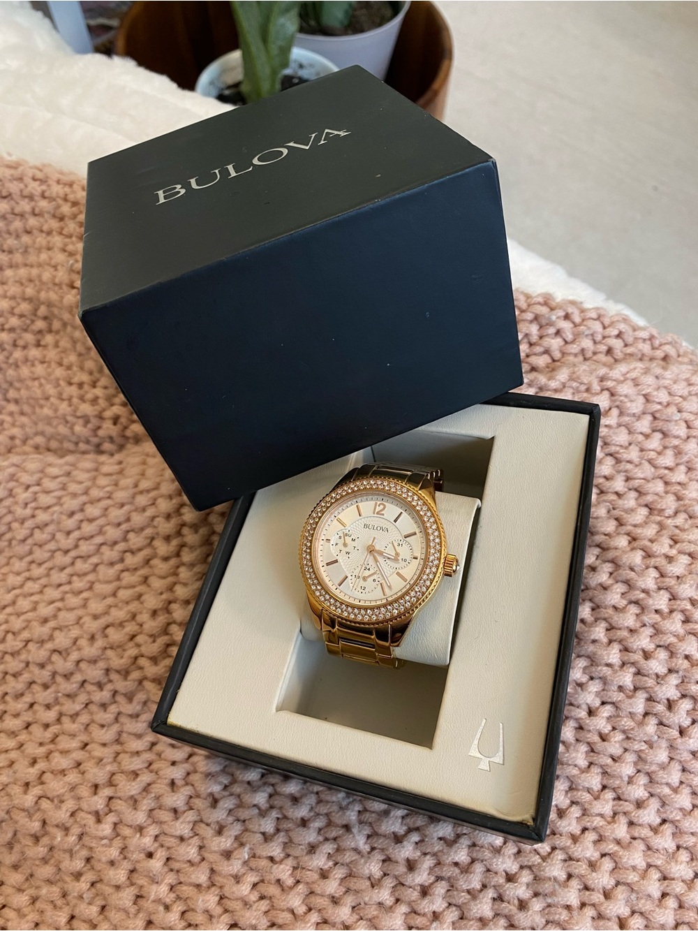 Bulova Rose Gold Swarovski Crystal Watch